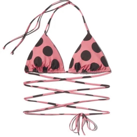 iNAMORATA Pink Bikini with brown Polka Dots size M - Picture 2 of 9